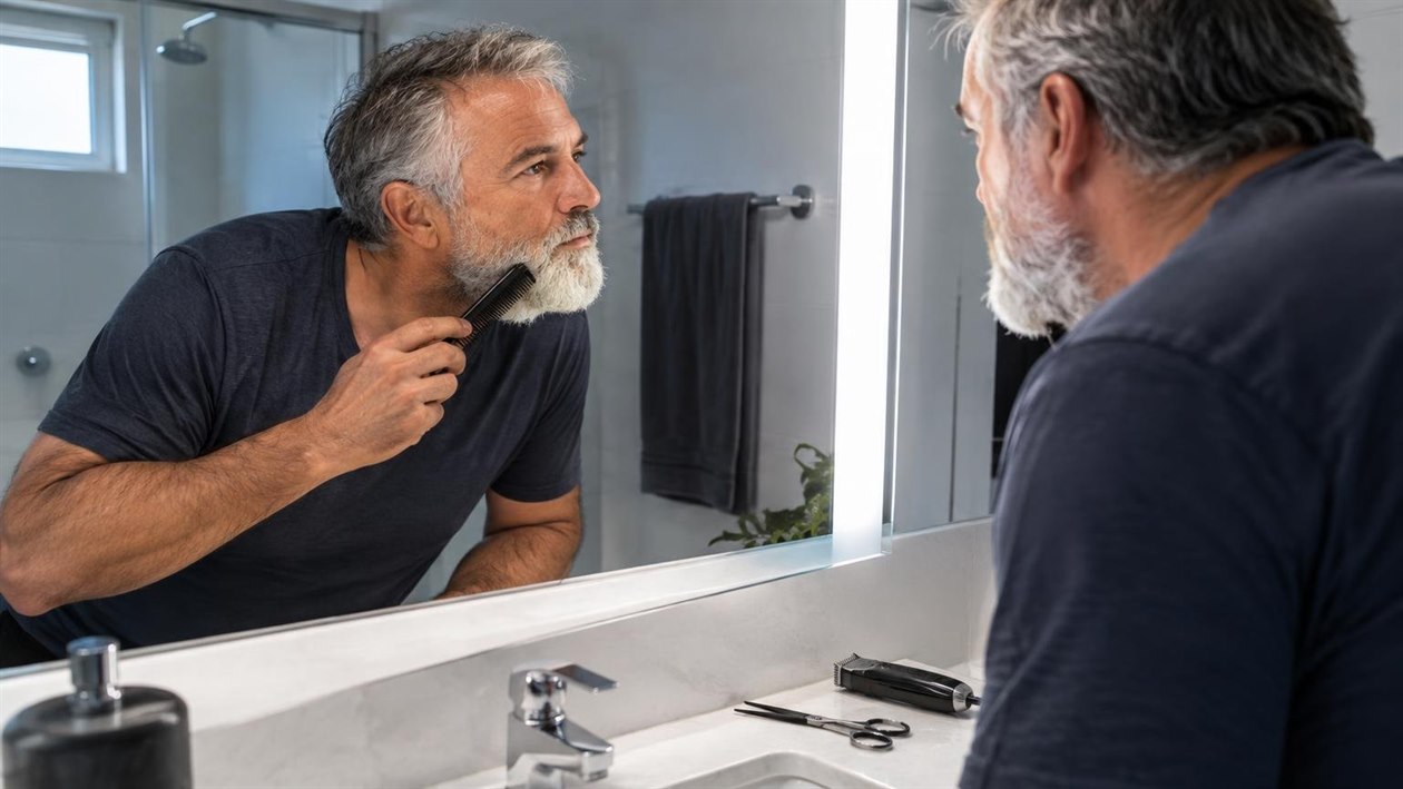 Barba branca bem cuidada é cartão de visita