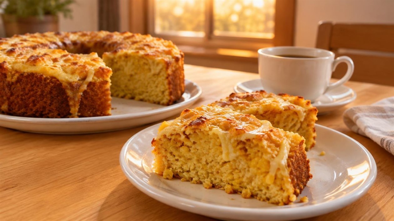 Bolo de Milho Salgado com Queijo