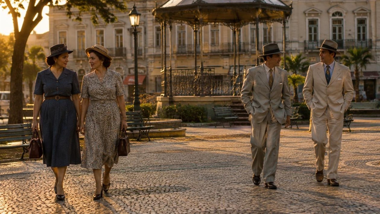 No footing, elas andavam de um lado da avenida e eles do outro