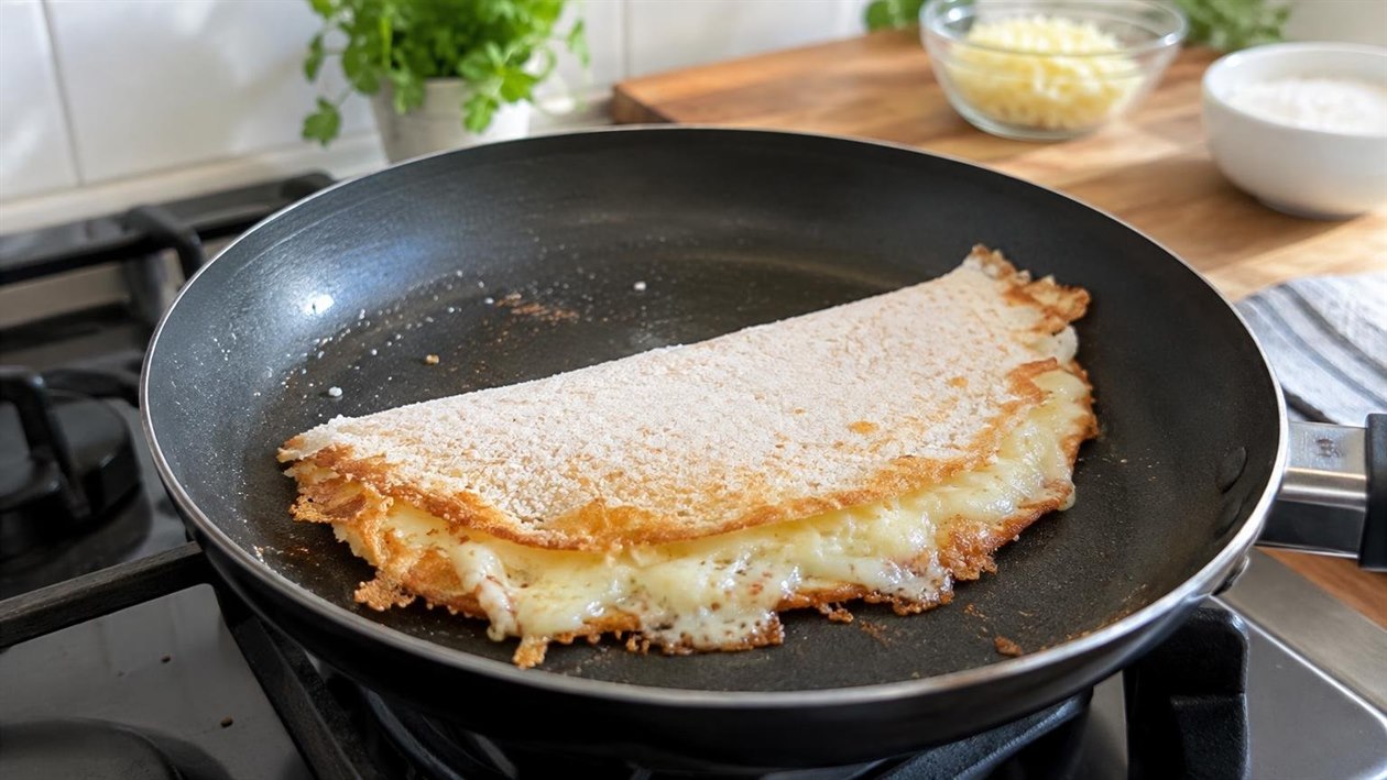 Tapioca Salgada recheada com queijo, presunto e ovo