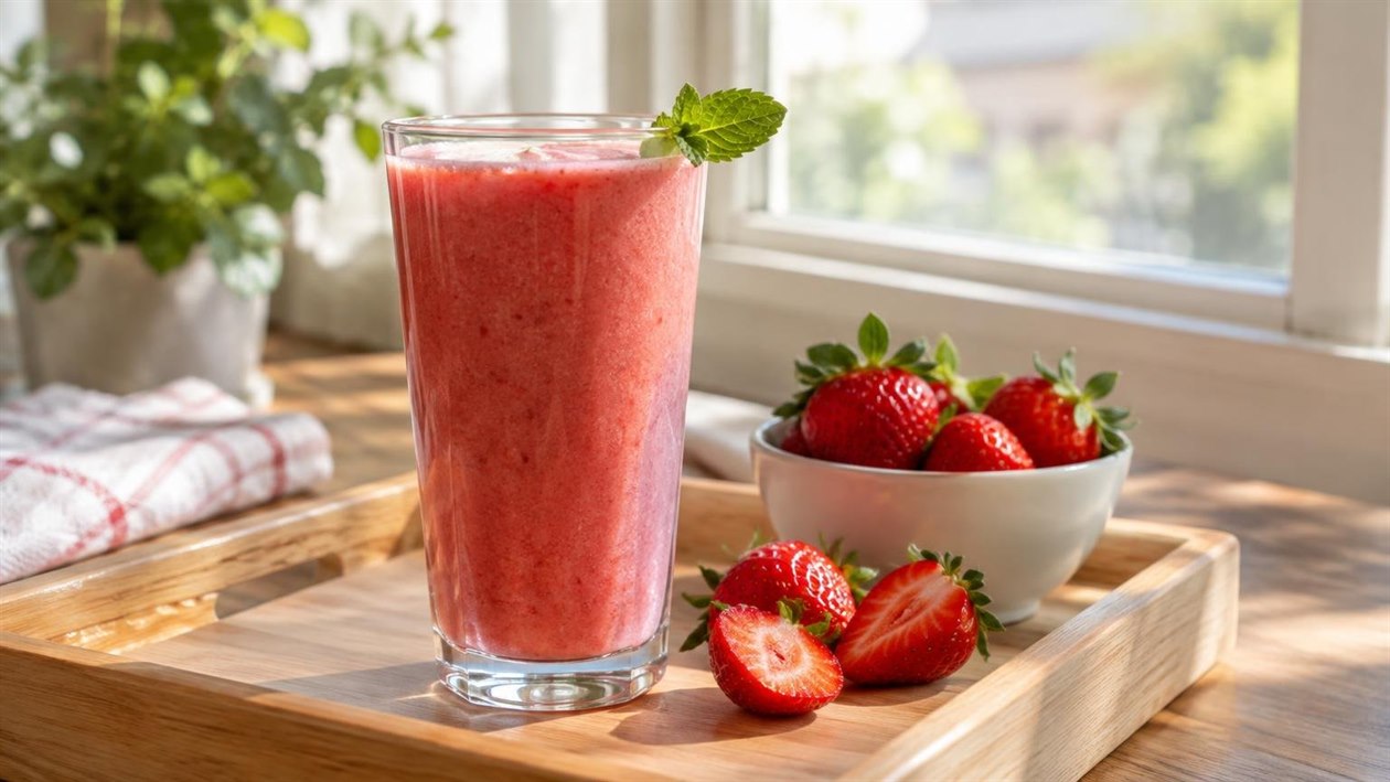 Suco de Morango e Hortelã