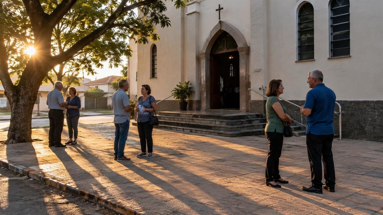 O que acontece na calçada, depois do culto, também faz parte
