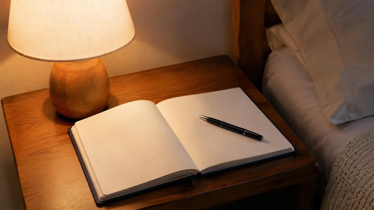 Três linhas antes de dormir: o caderno que muda o que você leva para a cama